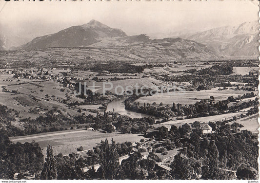 Le Mont Blanc et la Vallee de l'Arve vus du Saleve - old postcard - 1955 - France - used - JH Postcards