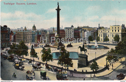 London - Trafalgar Square - Boots Cash - old postcard - 1911 - England - United Kingdom - used - JH Postcards