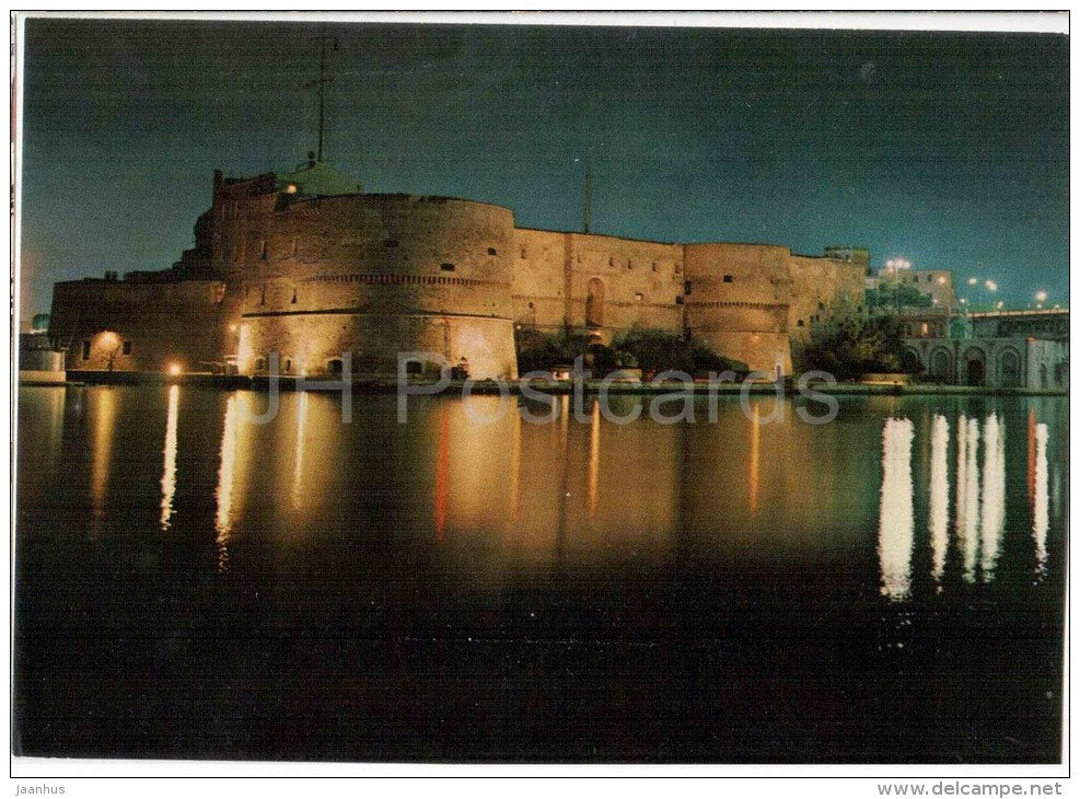 Castel S. Angelo di Notte - St. Angelo Castle at night - Taranto - Puglia - 86 - Italia - Italy - unused - JH Postcards