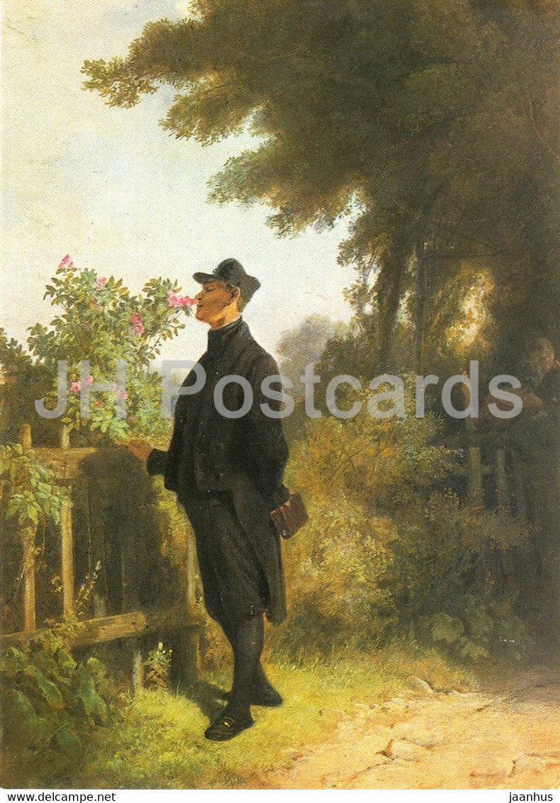 painting by Carl Spitzweg - Rosenduft Erinnerung - 1983 - German art - Germany - unused - JH Postcards