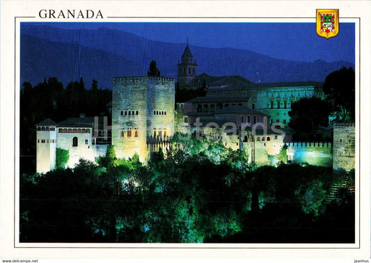 Granada - La Alhambra - Vista nocturna - 1998 - Spain - used - JH Postcards