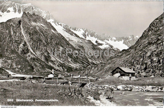 Goscheneralp - Dammastockkette - 1933 - old postcard - 1956 - Switzerland - used - JH Postcards