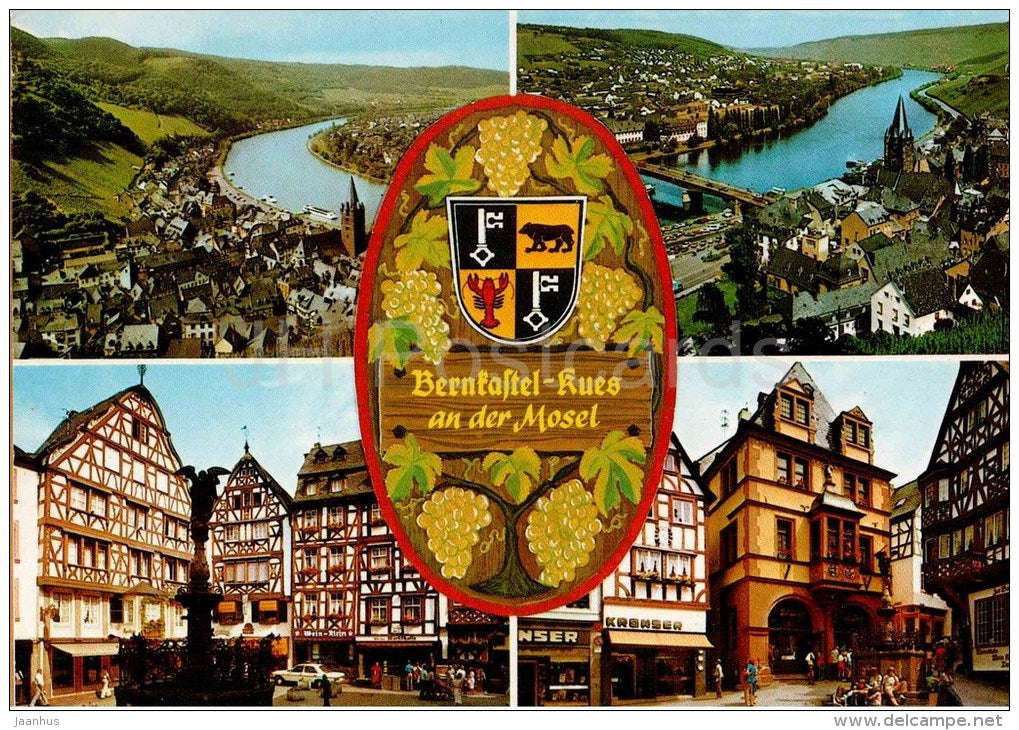 Bernkastel-Kues an der Mosel - town centre - gelaufen - JH Postcards