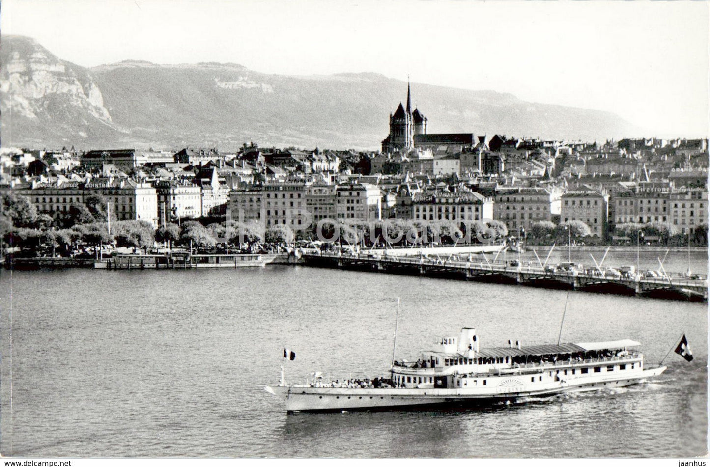 Geneva - Geneve - Vue Generale - ship - 7056 - old postcard - Switzerland - used - JH Postcards