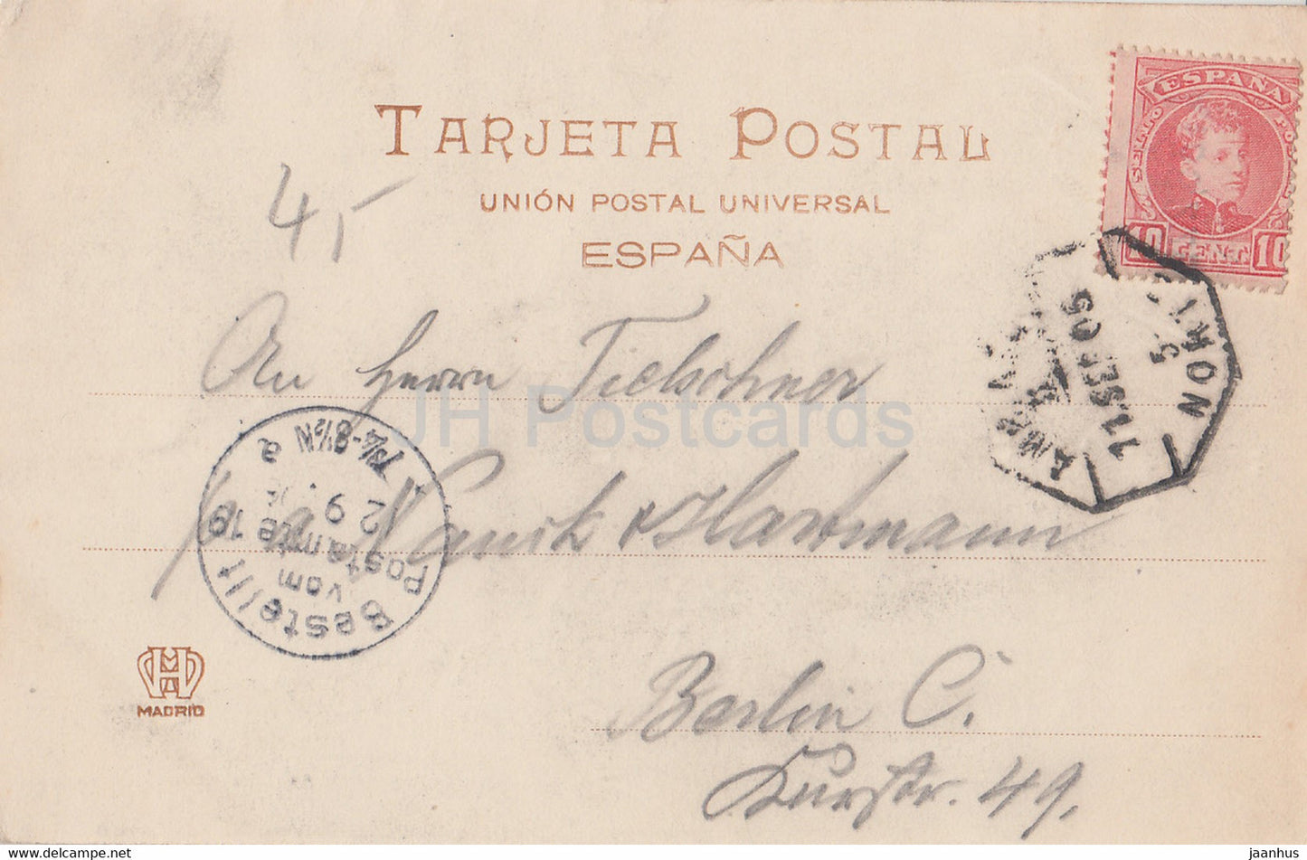 Hernani - Calle Principal - alte Postkarte - Spanien - gebraucht