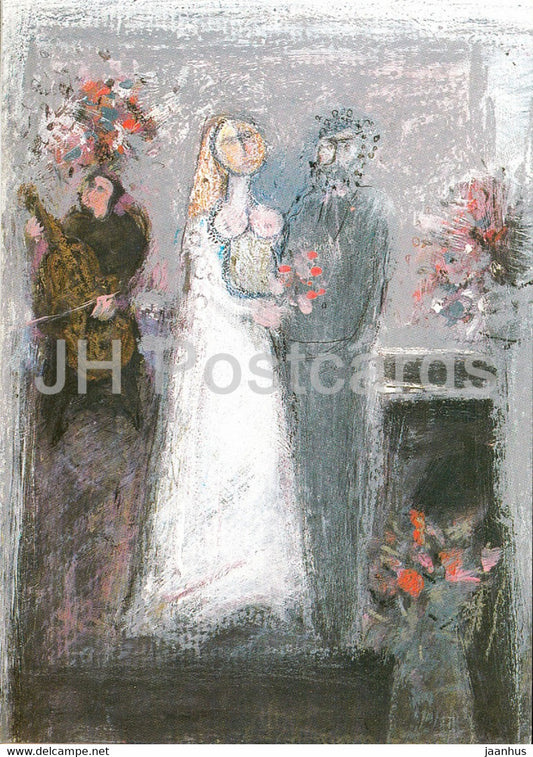 painting by Akbar Behkalam - Hochzeit 1978 - wedding - German art - germany - unused - JH Postcards