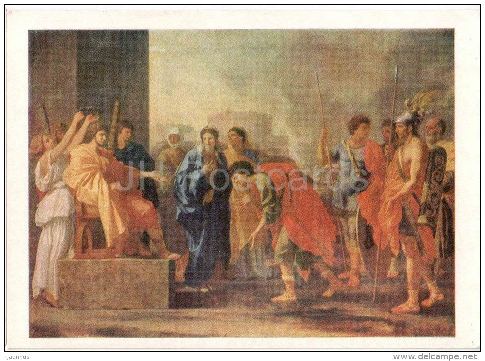 painting by Nicolas Poussin - Magnanimity of Scipio , 1640s - french art - unused - JH Postcards