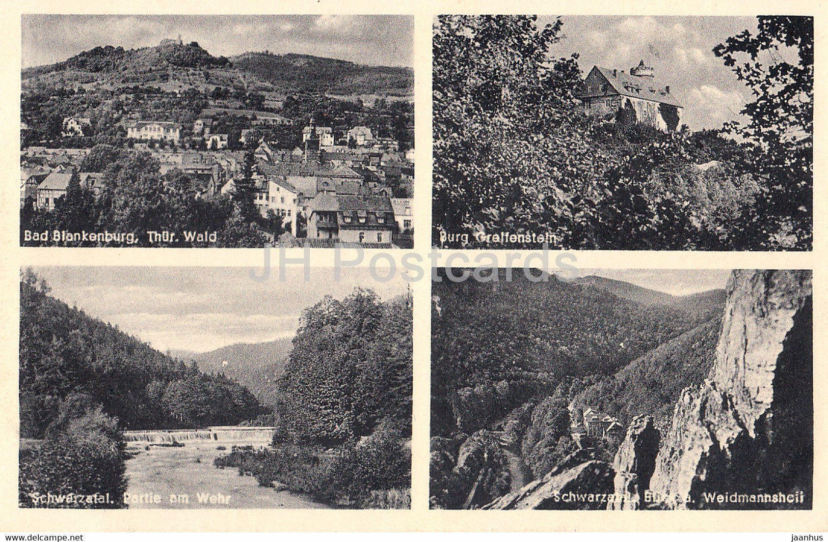 Bad Blankenburg - Burg Greifenstein - Schwarzatal - 5547 - old postcard - Germany - unused - JH Postcards