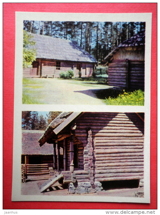 Shed from Vidzeme -  Dwelling house from Kurzeme - The Ethnographic Open-Air Museum - Latvia USSR - unused - JH Postcards