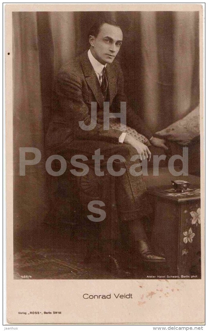 Conrad Veidt - movie actor - Ross verlag - 486/4 - circulated in estonia 1930s - JH Postcards