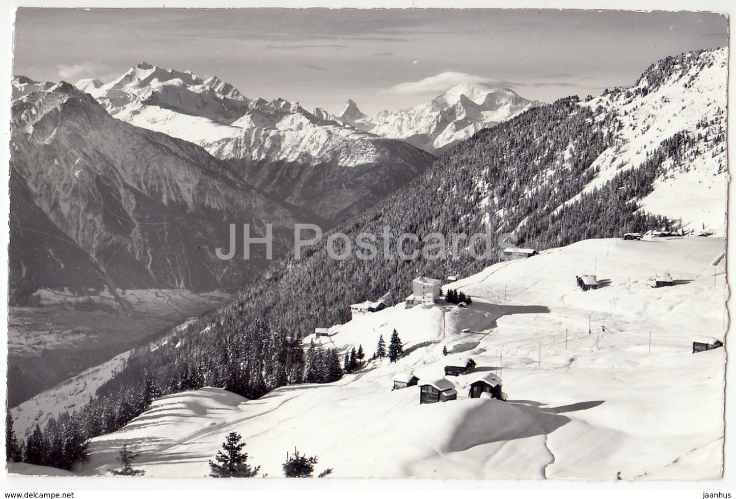 Riederalp 1920 m - Mischabel - Matterhorn - Weisshorn - Rhonetal - 44702 - Switzerland - 1963 - used - JH Postcards