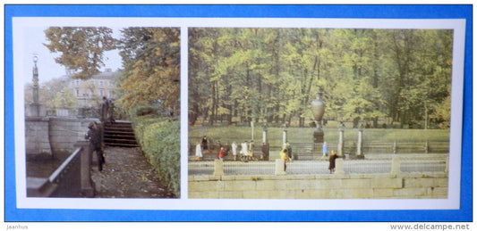 grille - elfdalsky porphyry vase - Summer Garden - Leningrad - St. Petersburg - 1985 - Russia USSR - unused - JH Postcards