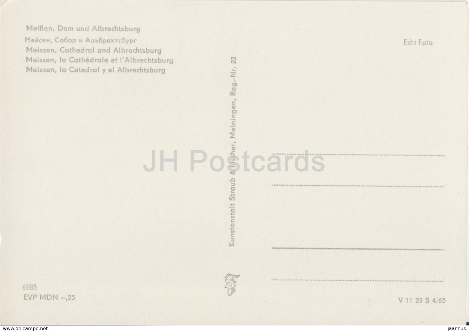 Meissen - Cathedral and Albrechtsburg - REISEBÜRO - 1964 - DDR - Germany - unused - JH Postcards