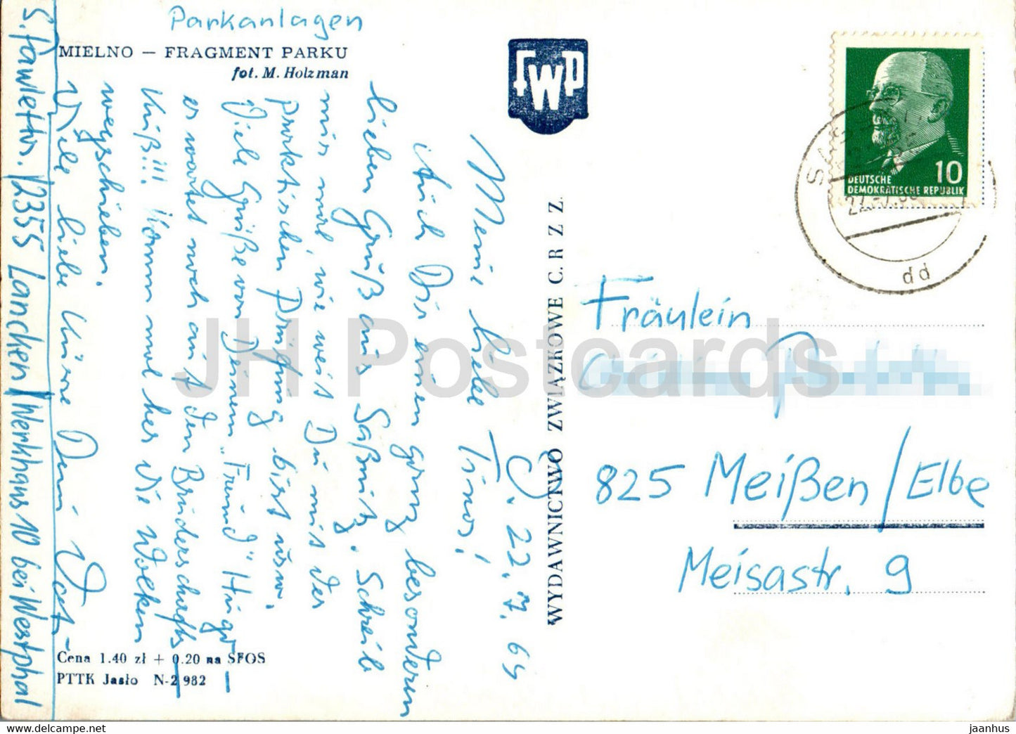 Mielno - Fragment Parku - Teil des Parks - 1969 - Polen - gebraucht