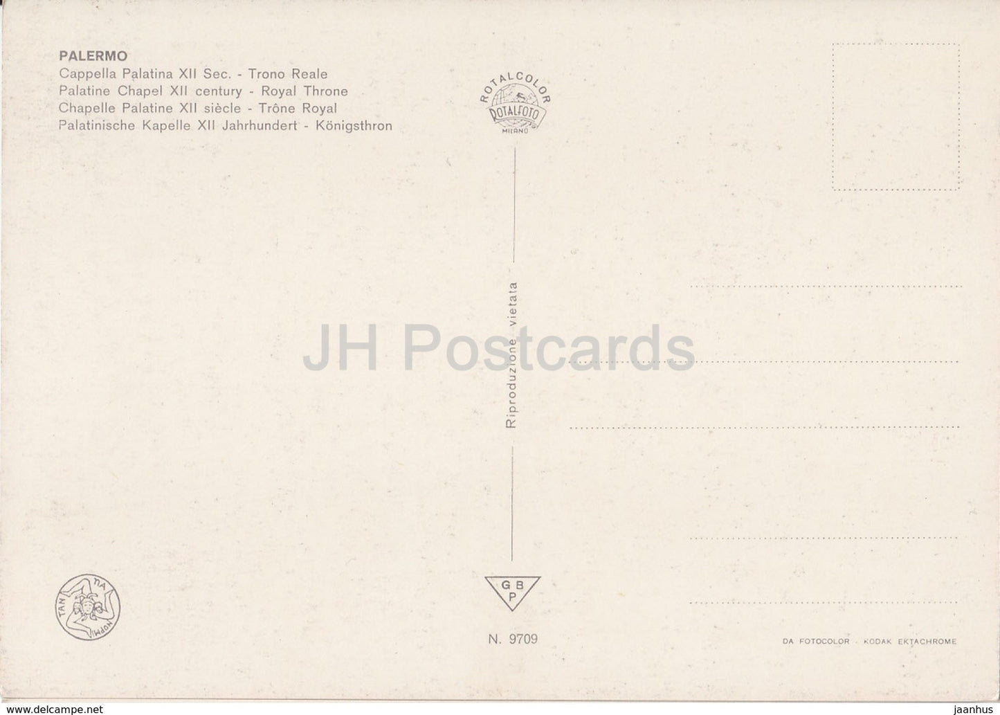 Palermo - Capella Palatina - Trono Reale - Palatine Chapel - Royal Throne - 9709 - Italy - unused