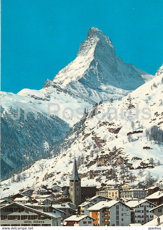 Zermatt 16161 m - Matterhorn 4478 m - Mt Cervin - 49807 - 1980 - Switzerland - used - JH Postcards