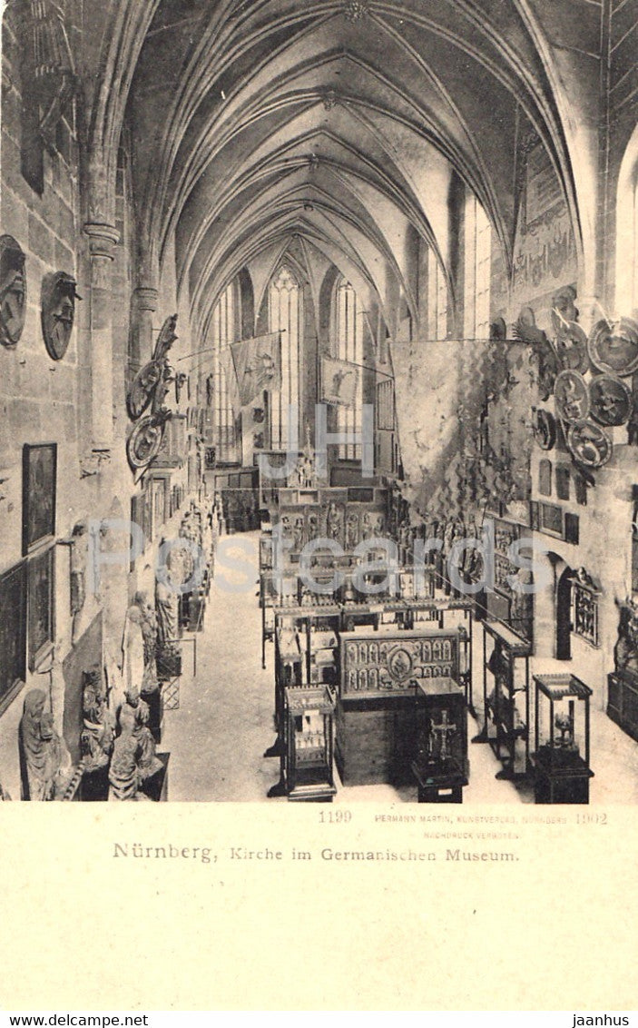 Nurnberg - Kirche im Germanischen Museum - Nuremberg - 1199 - old postcard - 1902 - Germany - unused - JH Postcards