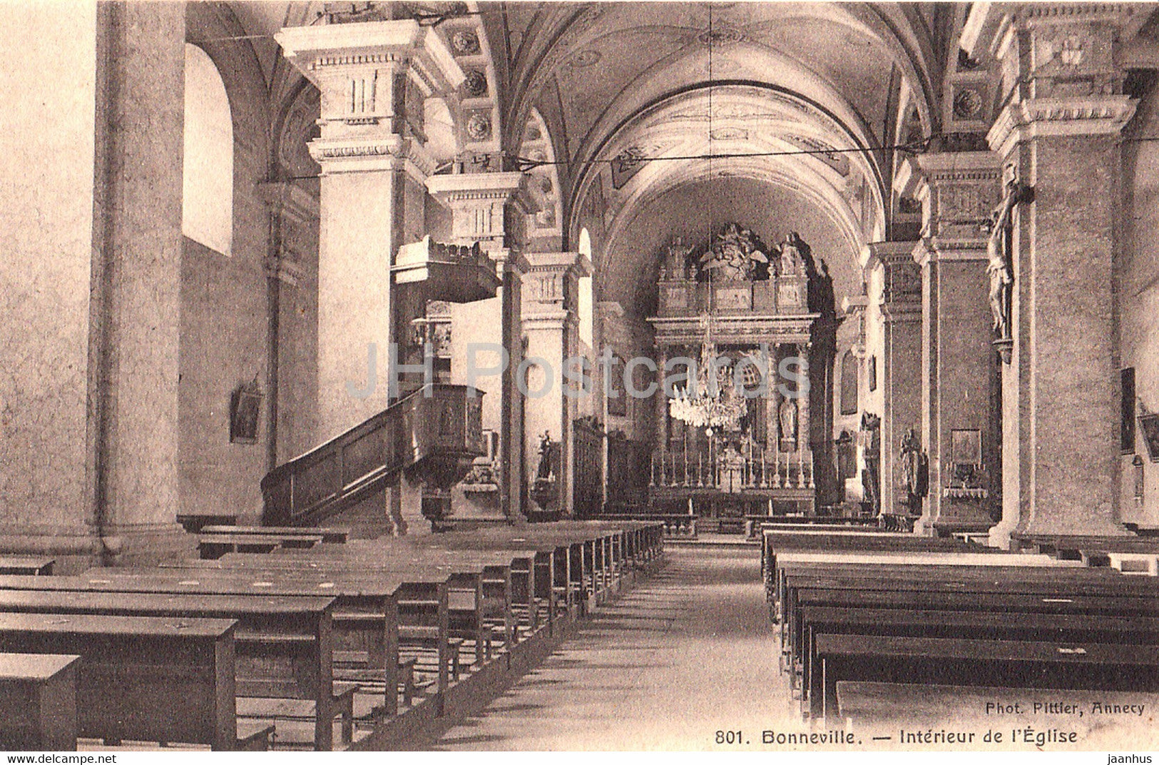 Bonneville - Interieur de l'Eglise - church - 801 - old postcard - 1914 - France - used - JH Postcards