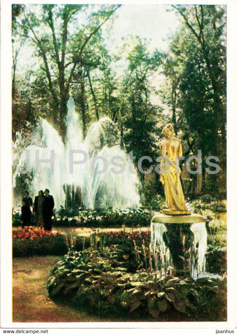 Petrodvorets - Monplaisir Garden - The Sheaf and the Bell fountains - 1962 - Russia USSR - unused - JH Postcards