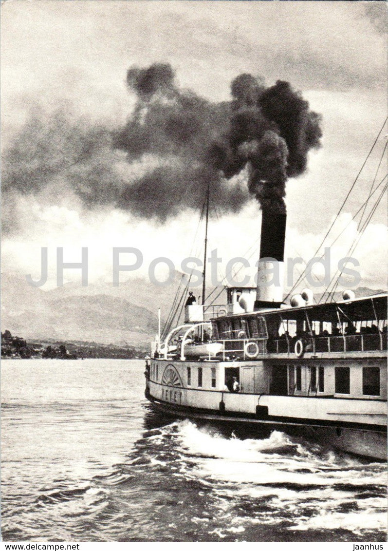 ship Vevey - steamer - old postcard - Switzerland - unused - JH Postcards