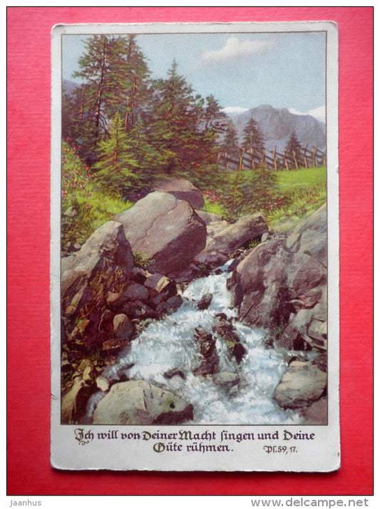 Ich will von Deiner Macht singen und Deine Güte rühmen - religion - S.J.D. 4638 - Germany - circulated in Latvia 1934 - JH Postcards