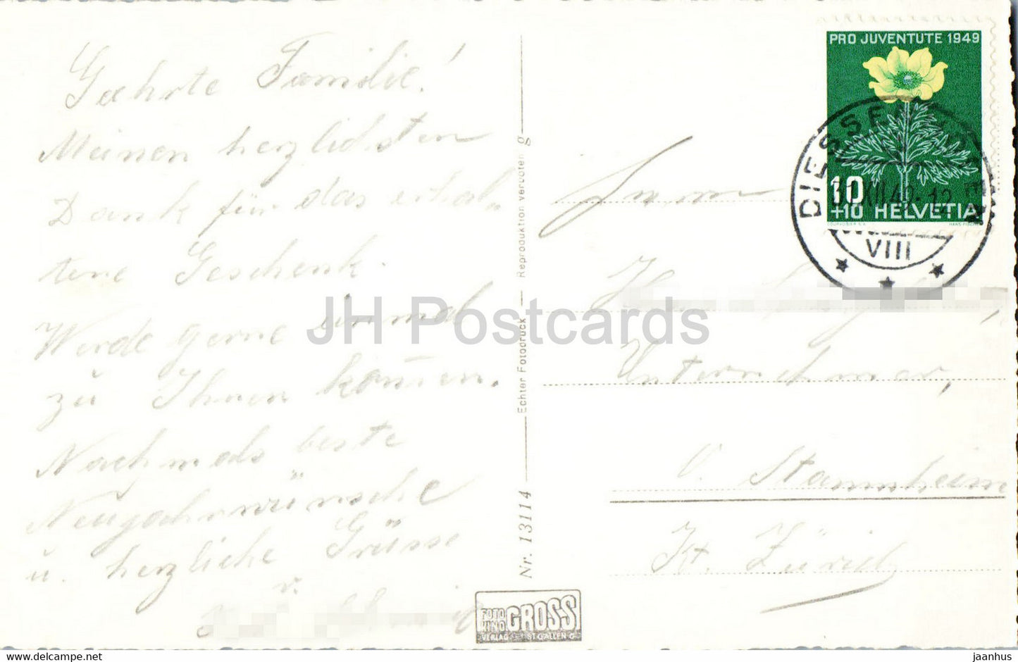 Diessenhofen - Siegelturm - 13114 - 1949 - alte Postkarte - Schweiz - gebraucht