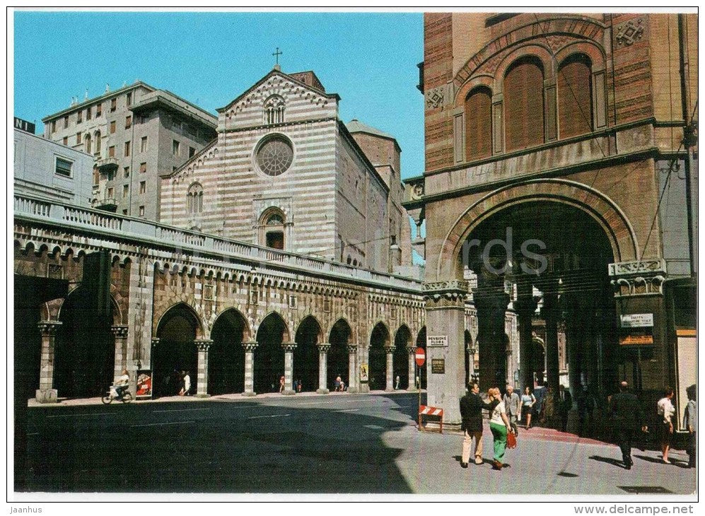 Via XX Settembre e Chiesa S. Stefano - church - Genoa - Genova - 58573 - Italia - Italy - unused - JH Postcards