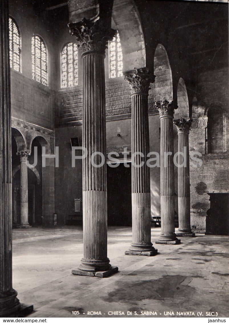 Roma - Rome - Chiesa di S. Sabina - Una Navata - nave - church - 105 - Italy - unused - JH Postcards