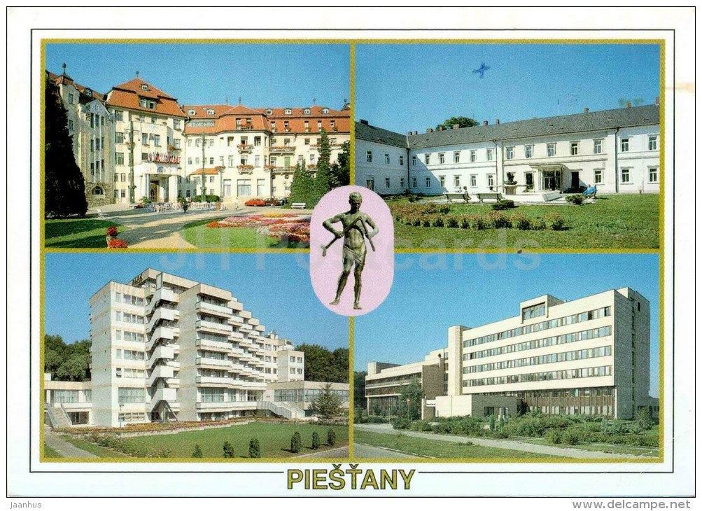 Thermia Palace - Military spa Institute park - Research Institute of rheumatic diseases Pieštany - owl - Slovakia - JH Postcards