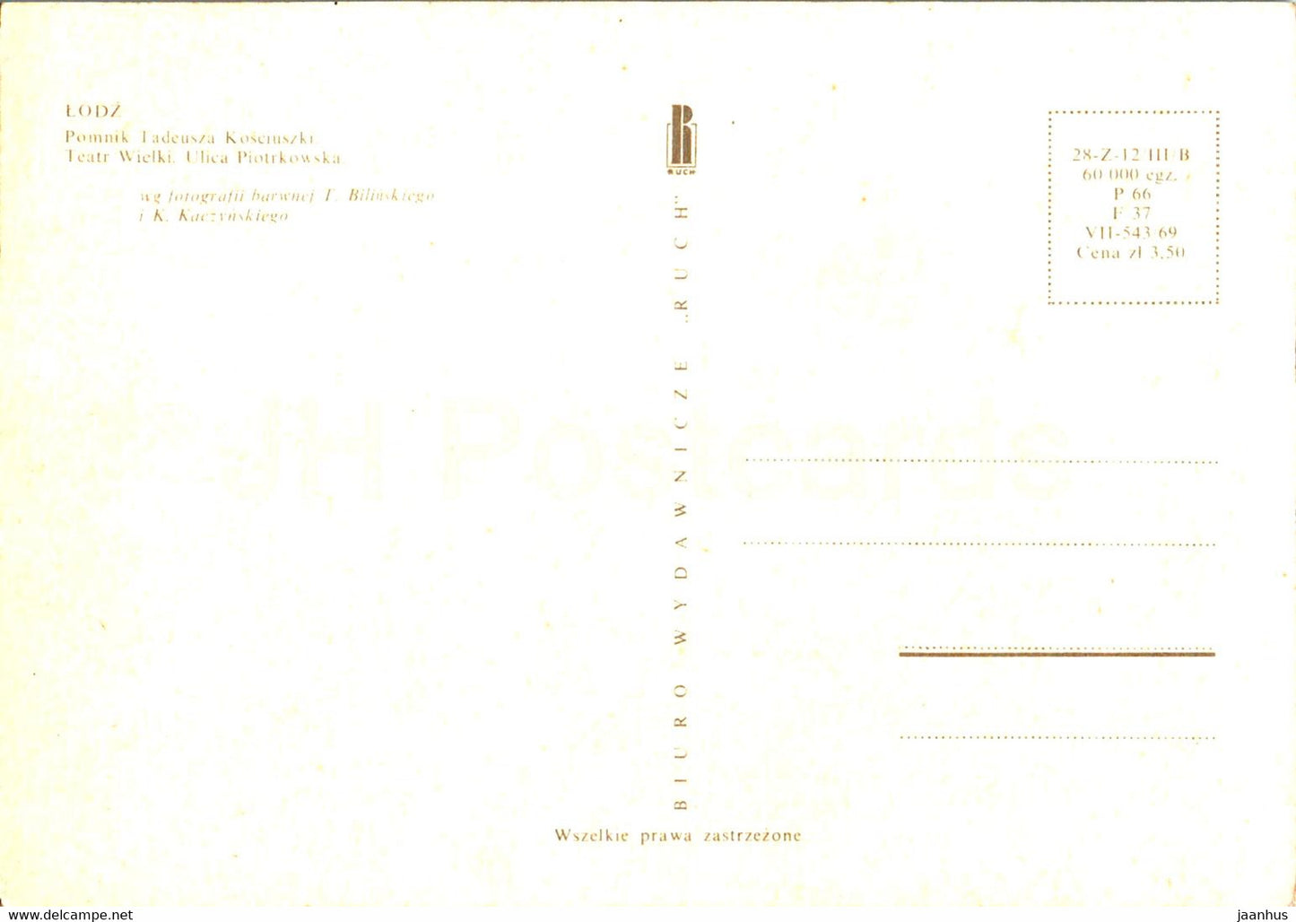 Lodz - Pomnik Tadeusza Koseruszki - Teatr Wielki - Ulica Piotrkowska - Denkmal - Theater - Multiview - Polen - unbenutzt