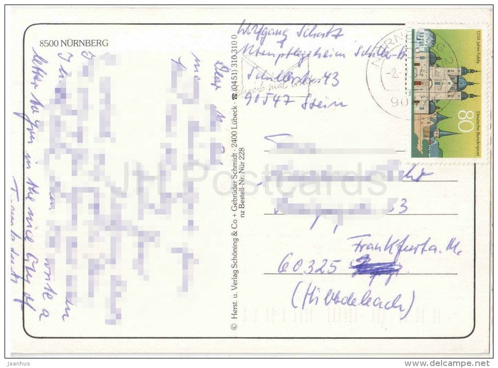 Nürnberg - Plärrer - 8500 - Germany - 1994 gelaufen - JH Postcards