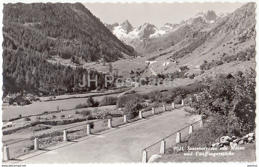 Sustenstrasse mit Meien und Funffingerstocke - 8031 - Switzerland - 1959 - used - JH Postcards