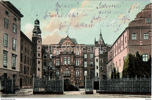 Dessau - Herzogl Schloss - castle - old postcard - 1902 - Germany - used - JH Postcards