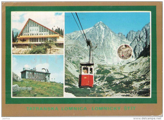 Tatranska Lomnica - Skalnate Pleso - cable car - Vysoke tatry - observatory - Czechoslovakia - Slovakia - used 1978 - JH Postcards