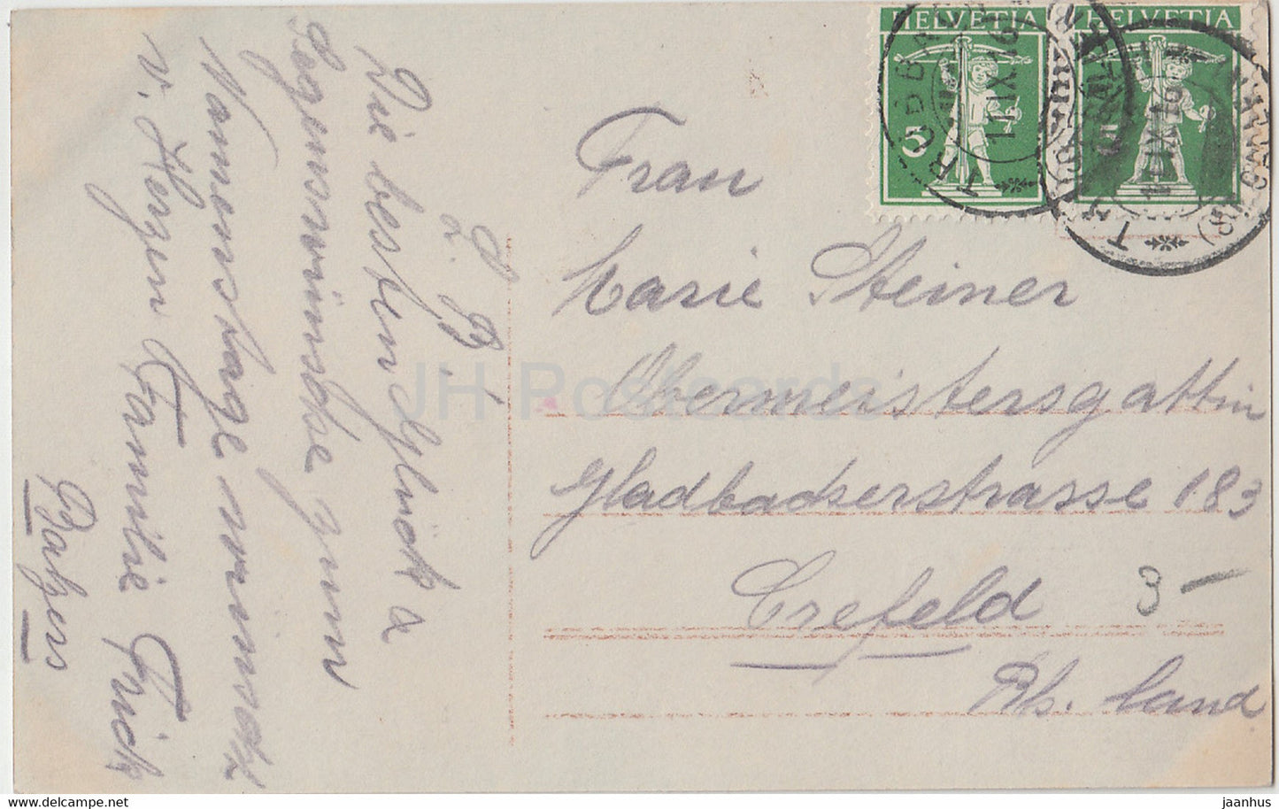 Herzlichen Gluckwunsch zum Namenstag - enfants - fille - fleurs - EAS 04123/5 - carte postale ancienne - 1916 - Allemagne - utilisé