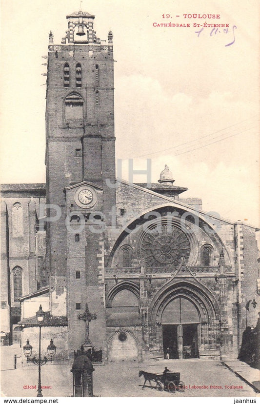 Toulouse - Cathedral St Etienne - 19 - cathedral - old postcard - France - unused