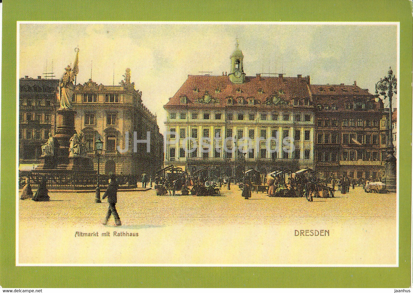 Dresden - altmarkt - Rathaus um 1910 - Reproduktion - Historische Ansichten - DDR Germany - unused - JH Postcards