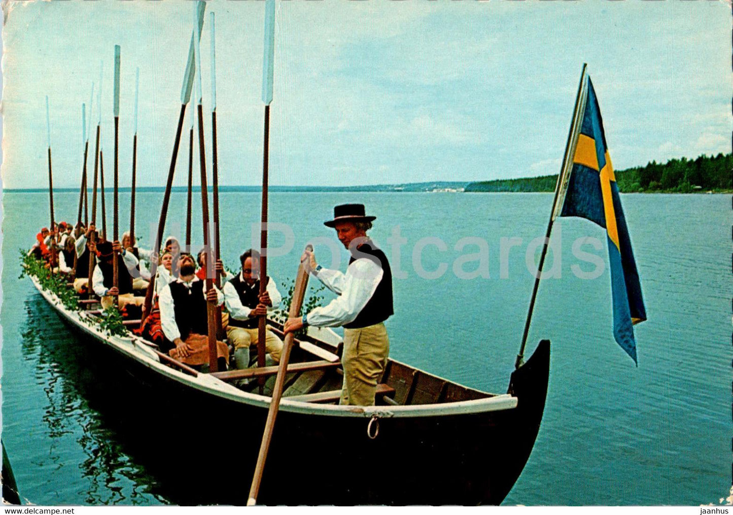 Dalarna - Kyrkbat pa Siljan - boat - folk costumes - 1988 - Sweden - used - JH Postcards