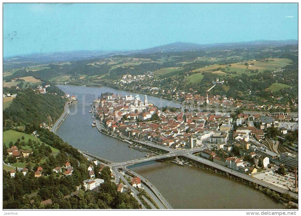 Passau - Drei-Flüsse-Stadt , Donau - 8390 - Germany - 1983 gelaufen - JH Postcards