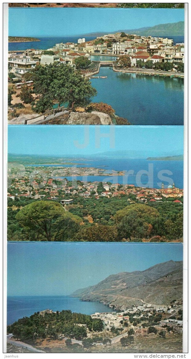 set of 9 postcards - leporello - Crete - Greece - unused - JH Postcards