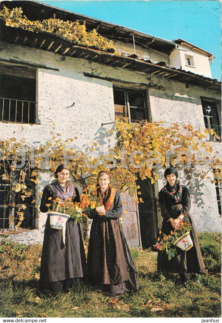 Costumi della Valle Onsernone - folk costumes - 1975 - Switzerland - used - JH Postcards