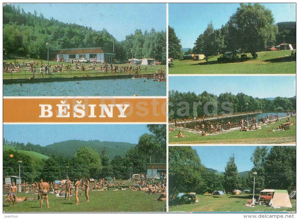 Besiny camping area - beach - Czechoslovakia - Czech - used - JH Postcards