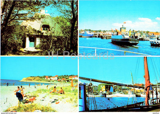 Hundested - boat - ship - beach - multiview - Denmark - unused - JH Postcards