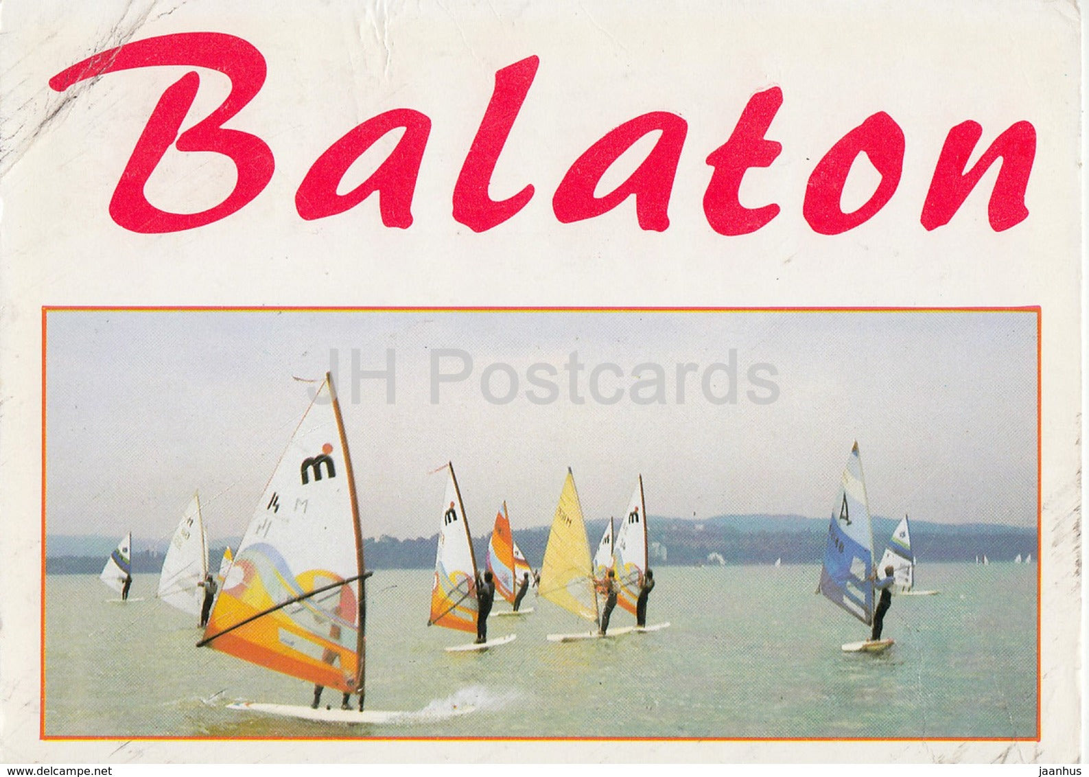 Balaton - windsurfing - lake - 1980s - Hungary - used - JH Postcards