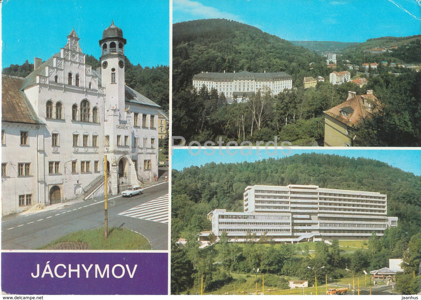 Jachymov - Town Hall - academic Behounka sanatorium - multiview - Czechoslovakia - Czech Republic - used - JH Postcards