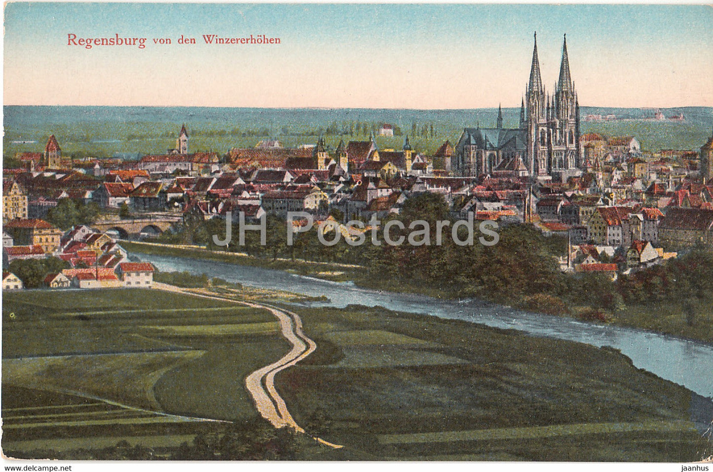 Regensburg von den Winzererhohen - 94390 - old postcard - Germany - unused - JH Postcards