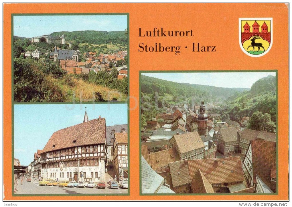 Luftkurort Stolberg , Harz - Erholungsheim Cornelius - Rathaus - Saigerturm - Germany - 1986 gelaufen - JH Postcards