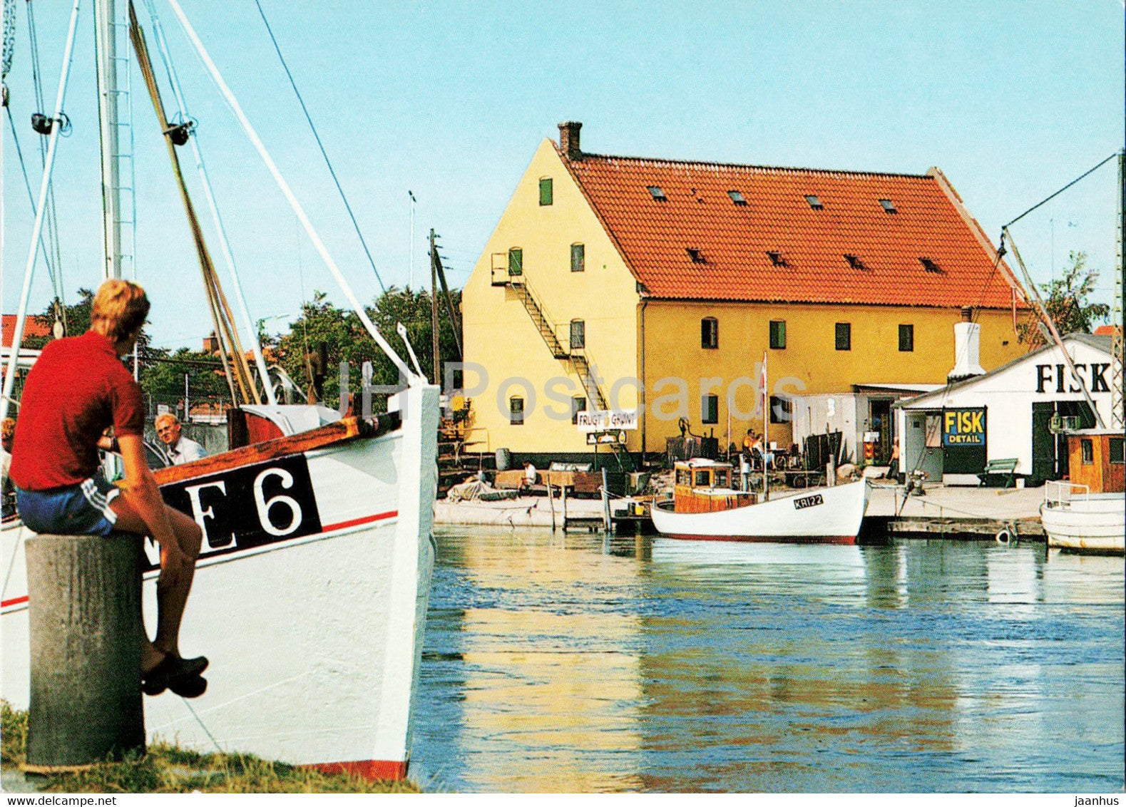 Karrebaeksminde - From the Harbour - port - ship - boat - 1986 - Denmark - used - JH Postcards