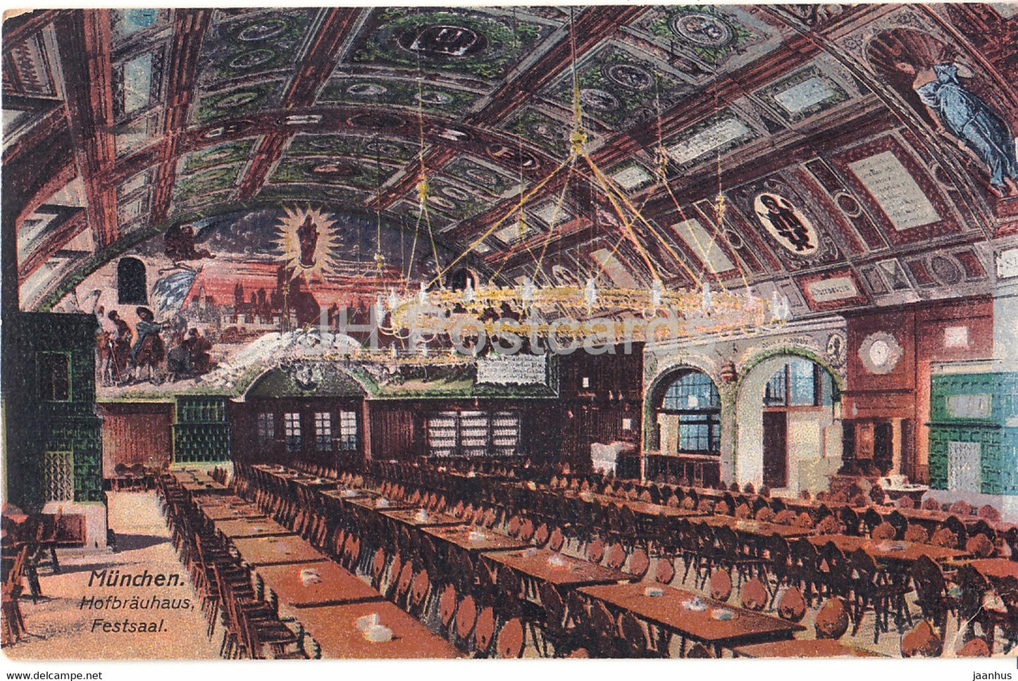 Munchen - Hofbrauhaus Festsaal - Munich - Freistaat Bayern - 1395 - old postcard - 1919 - Germany - used - JH Postcards