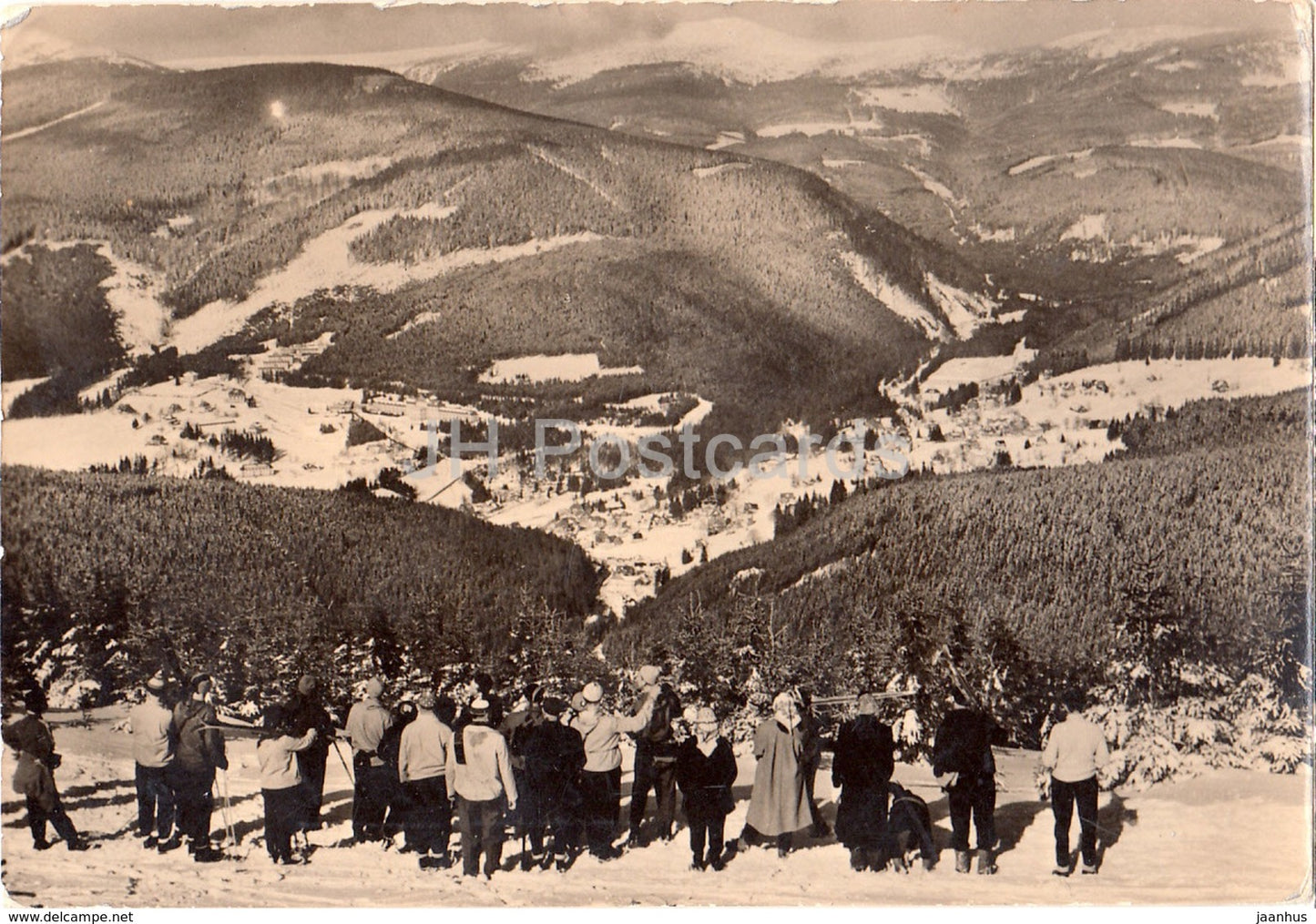 Krkonose - Spindleruv Mlyn - ski resort - Czechoslovakia - Czech Republic - old postcard - used - JH Postcards